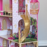 Casuta Castel din lemn pentru papusi ROSE Garden DollHouse Kidkraft cu sunete si lumni